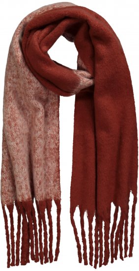 Ulla Popken Fringed Edge Boucle Scarf Orange - Tilbehør - 