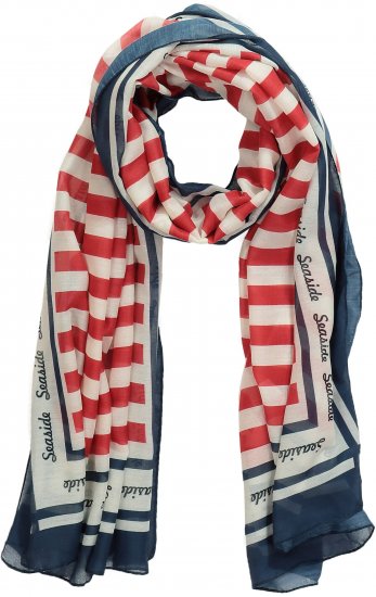 Ulla Popken Mix Stripe Scarf Forest Green - Tilbehør - 