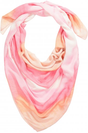 Ulla Popken Square Tie Dye Scarf Light Pink - Tilbehør - Tørklæder til kvinder