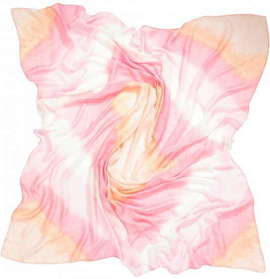 Ulla Popken Square Tie Dye Scarf Light Pink - Tilbehør - Tørklæder til kvinder