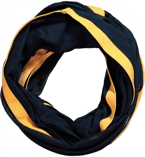 Ulla Popken Neon Stripe Infinity Scarf Navy - Tilbehør - 
