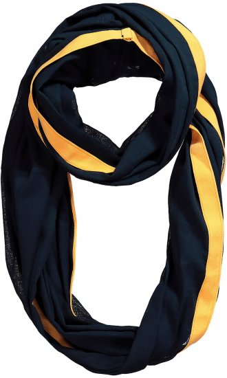 Ulla Popken Neon Stripe Infinity Scarf Navy - Tilbehør - 