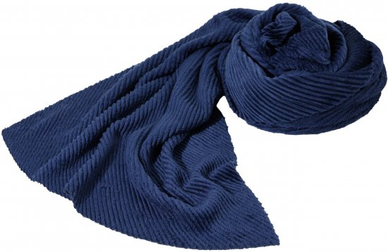 Ulla Popken Ribbed Chenille Scarf Navy - Tilbehør - 