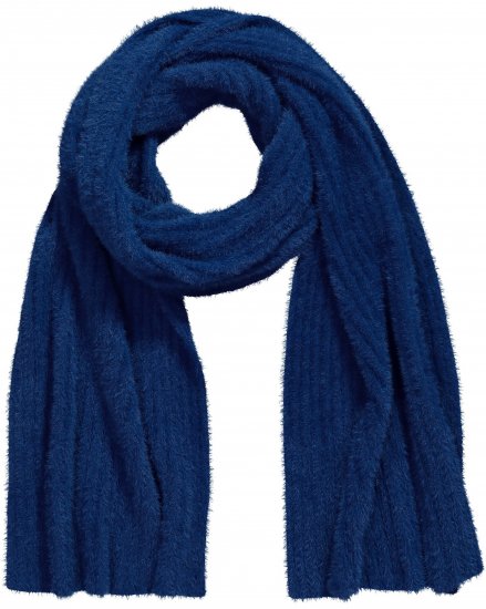 Ulla Popken Ribbed Knit Scarf Navy - Tilbehør - Tørklæder til kvinder