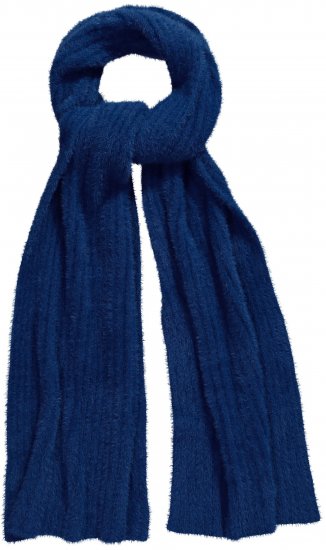 Ulla Popken Ribbed Knit Scarf Navy - Tilbehør - Tørklæder til kvinder