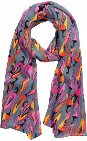 Ulla Popken Pepper Print Scarf Coral - Tilbehør - 
