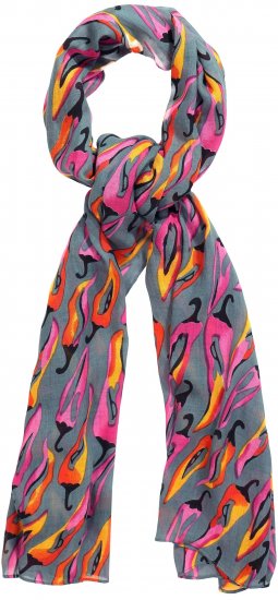 Ulla Popken Pepper Print Scarf Coral - Tilbehør - 