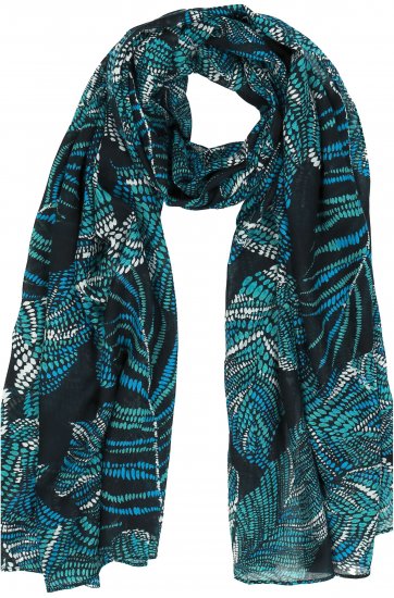 Ulla Popken Leaf Dot Scarf Navy - Tilbehør - 