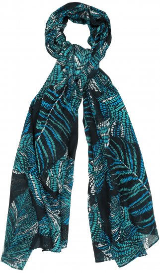 Ulla Popken Leaf Dot Scarf Navy - Tilbehør - 