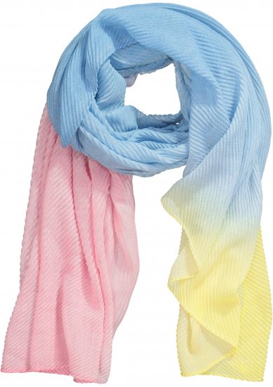 Ulla Popken Pleated Color Gradient Scarf Light Blue - Tilbehør - 
