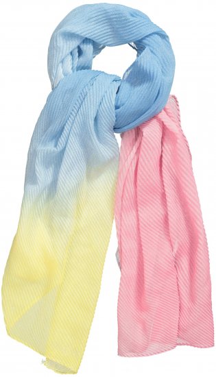 Ulla Popken Pleated Color Gradient Scarf Light Blue - Tilbehør - 