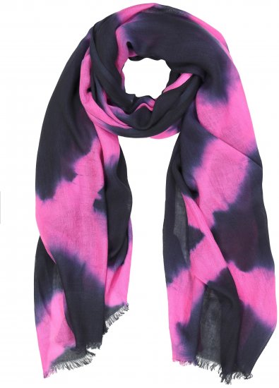Ulla Popken Two Tone Fringed Hem Scarf Bold Pink - Tilbehør - Tørklæder til kvinder