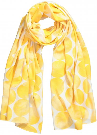 Ulla Popken Circle Print Scarf Yellow - Tilbehør - 