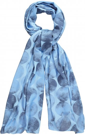 Ulla Popken Circle Print Scarf Blue - Tilbehør - 