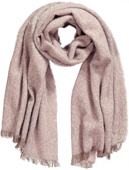 Ulla Popken Fringed Hem Knit Scarf Mocha Brown - Tilbehør - 