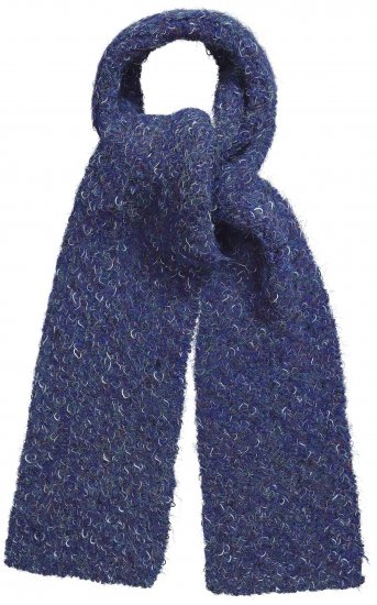 Ulla Popken Marled Mix Yarn Wool Blend Scarf Deep Aqua - Tilbehør - 