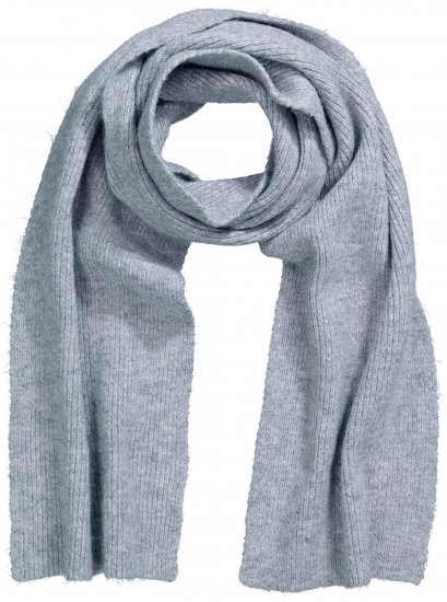 Ulla Popken Ribbed Knit Scarf Light Grey Melange - Tilbehør - 