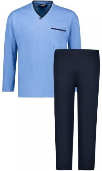 Adamo Beppo Long Sleeve Pyjama Light Blue - Undertøj og Badetøj - Badetøj og Undertøj i store størrelser 