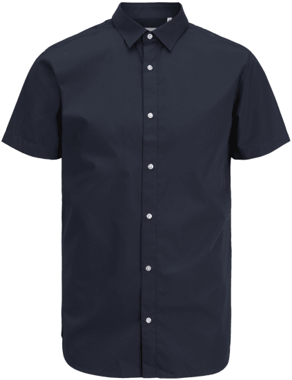 Jack & Jones JOE Shirt Short Sleeve Plain Casual Navy - Skjorter - Skjorter til store mænd 2XL- 8XL