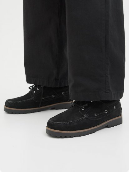 Jack & Jones Brooklyn Suede Boat Shoes Black - Herresko 40-52 - Herresko og sneakers str. 40-52