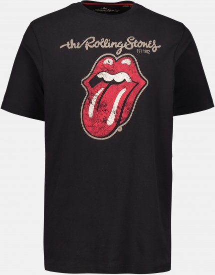 JP1880 Rolling Stones Graphic Band Comfort Fit T-Shirt Black - T-shirts - T-shirts i store størrelser - 2XL-14XL
