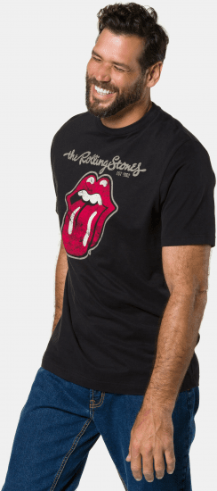 JP1880 Rolling Stones Graphic Band Comfort Fit T-Shirt Black - T-shirts - T-shirts i store størrelser - 2XL-14XL