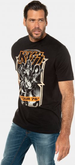 JP1880 KISS Retro Graphic Comfort Fit Band T-Shirt Black - T-shirts - T-shirts i store størrelser - 2XL-14XL
