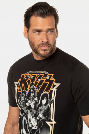JP1880 KISS Retro Graphic Comfort Fit Band T-Shirt Black - T-shirts - T-shirts i store størrelser - 2XL-14XL