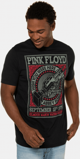 JP1880 Pink Floyd Retro Graphic Comfort Fit Band T-Shirt Black - T-shirts - T-shirts i store størrelser - 2XL-14XL