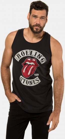 JP1880 Rolling Stones Graphic Band Tank Top Black - T-shirts - T-shirts i store størrelser - 2XL-14XL