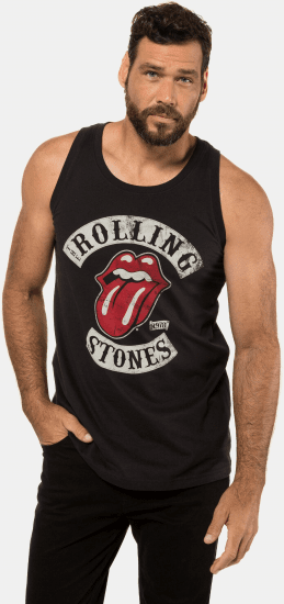 JP1880 Rolling Stones Graphic Band Tank Top Black - T-shirts - T-shirts i store størrelser - 2XL-14XL