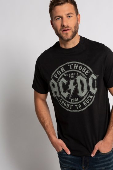 JP1880 AC/DC Graphic Comfort Fit Band T-Shirt Black - T-shirts - T-shirts i store størrelser - 2XL-14XL