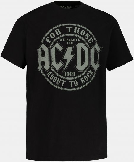 JP1880 AC/DC Graphic Comfort Fit Band T-Shirt Black - T-shirts - T-shirts i store størrelser - 2XL-14XL