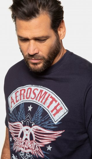JP1880 Aerosmith Graphic Comfort Fit Band T-Shirt Black - T-shirts - T-shirts i store størrelser - 2XL-14XL