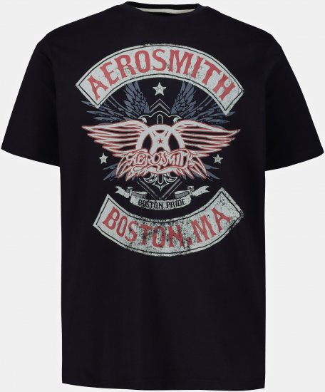 JP1880 Aerosmith Graphic Comfort Fit Band T-Shirt Black - T-shirts - T-shirts i store størrelser - 2XL-14XL