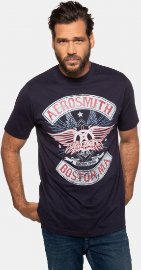 JP1880 Aerosmith Graphic Comfort Fit Band T-Shirt Black - T-shirts - T-shirts i store størrelser - 2XL-14XL