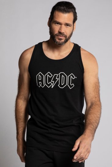 JP1880 AC/DC Graphic Comfort Fit Band Tank Top Black - T-shirts - T-shirts i store størrelser - 2XL-14XL