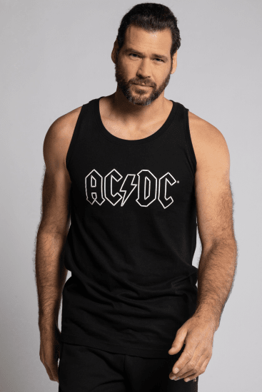 JP1880 AC/DC Graphic Comfort Fit Band Tank Top Black - T-shirts - T-shirts i store størrelser - 2XL-14XL