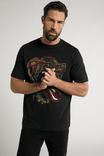 JP1880 Rolling Stones Graphic Band T-Shirt Black - T-shirts - T-shirts i store størrelser - 2XL-14XL