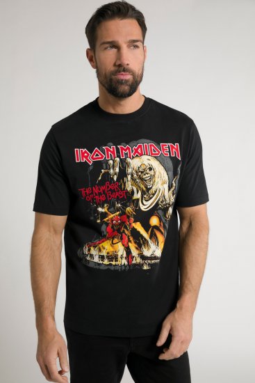 JP1880 Iron Maiden - Number of the Beast Graphic Comfort Fit Band T-Shirt Black - T-shirts - T-shirts i store størrelser - 2XL-14XL