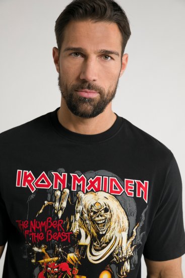 JP1880 Iron Maiden - Number of the Beast Graphic Comfort Fit Band T-Shirt Black - T-shirts - T-shirts i store størrelser - 2XL-14XL