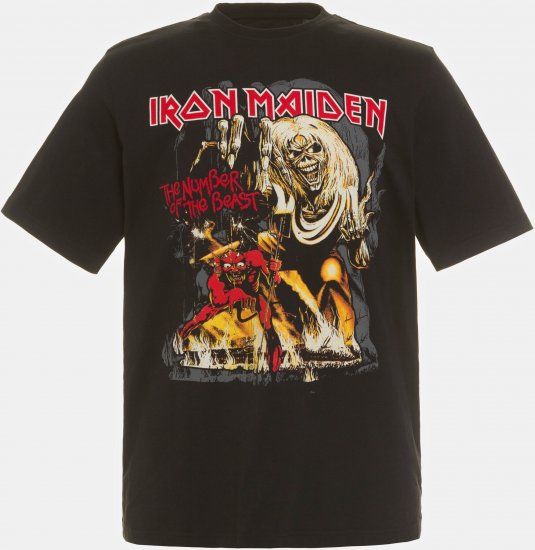 JP1880 Iron Maiden - Number of the Beast Graphic Comfort Fit Band T-Shirt Black - T-shirts - T-shirts i store størrelser - 2XL-14XL