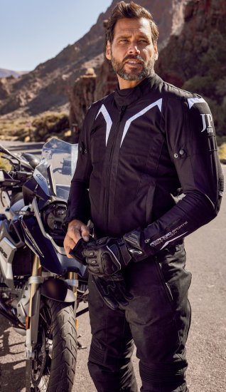 JP1880 3D Mesh Insert Motorcycle Jacket Black - Motorcykeltøj i plusstørrelser - Motorcykeltøj i store størrelser til mænd