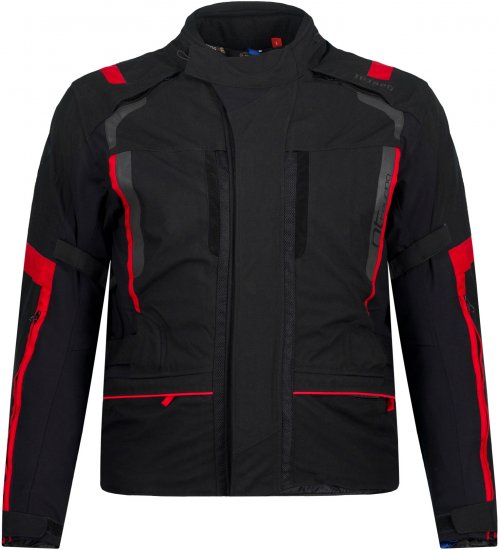 JP1880 Sporty Touring Motorcycle Jacket Black & Red - Motorcykeltøj i plusstørrelser - Motorcykeltøj i store størrelser til mænd