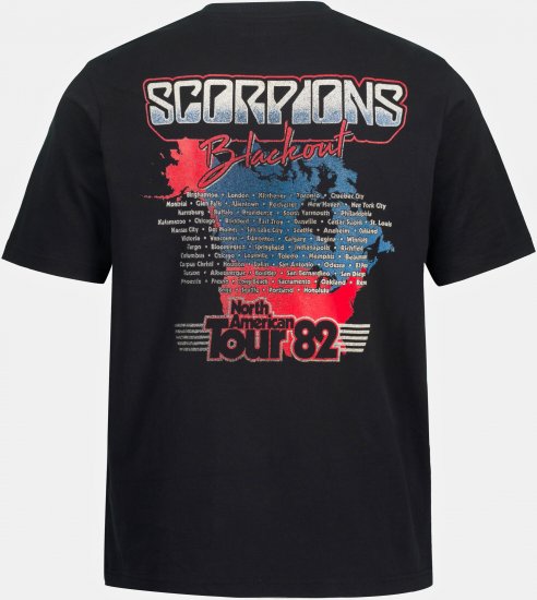 JP1880 Scorpions Blackout Graphic Comfort Fit Band T-Shirt Black - T-shirts - T-shirts i store størrelser - 2XL-14XL