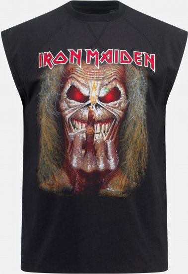 JP1880 Iron Maiden Graphic Comfort Fit Band Tank Top Black - T-shirts - T-shirts i store størrelser - 2XL-14XL