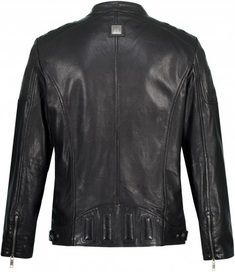 JP1880 Classic Biker Style Leather Jacket Black - Jakker - Jakker i store størrelser, 2XL- 12XL