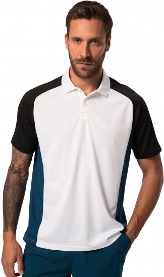 JP1880 FLEXNAMIC® QuickDry Tennis Polo Black-White-Blue - Sportstøj & outdoor - Sportstøj i store størrelser til mænd