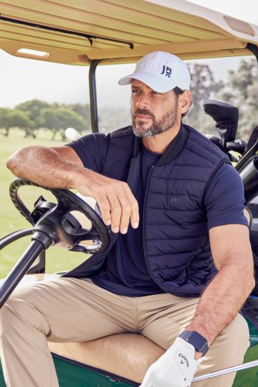 JP1880 Guilted College Collar Golf Vest Dark Navy - Sportstøj & outdoor - Sportstøj i store størrelser til mænd