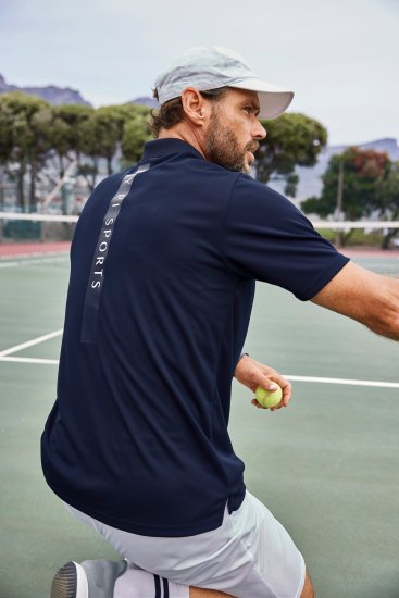 JP1880 FLEXNAMIC® QuickDry Tennis Polo Dark Navy - Sportstøj & outdoor - Sportstøj i store størrelser til mænd